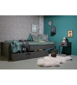 WOOOD Szafka nocna MORRIS 52 cm drewno sosny szara