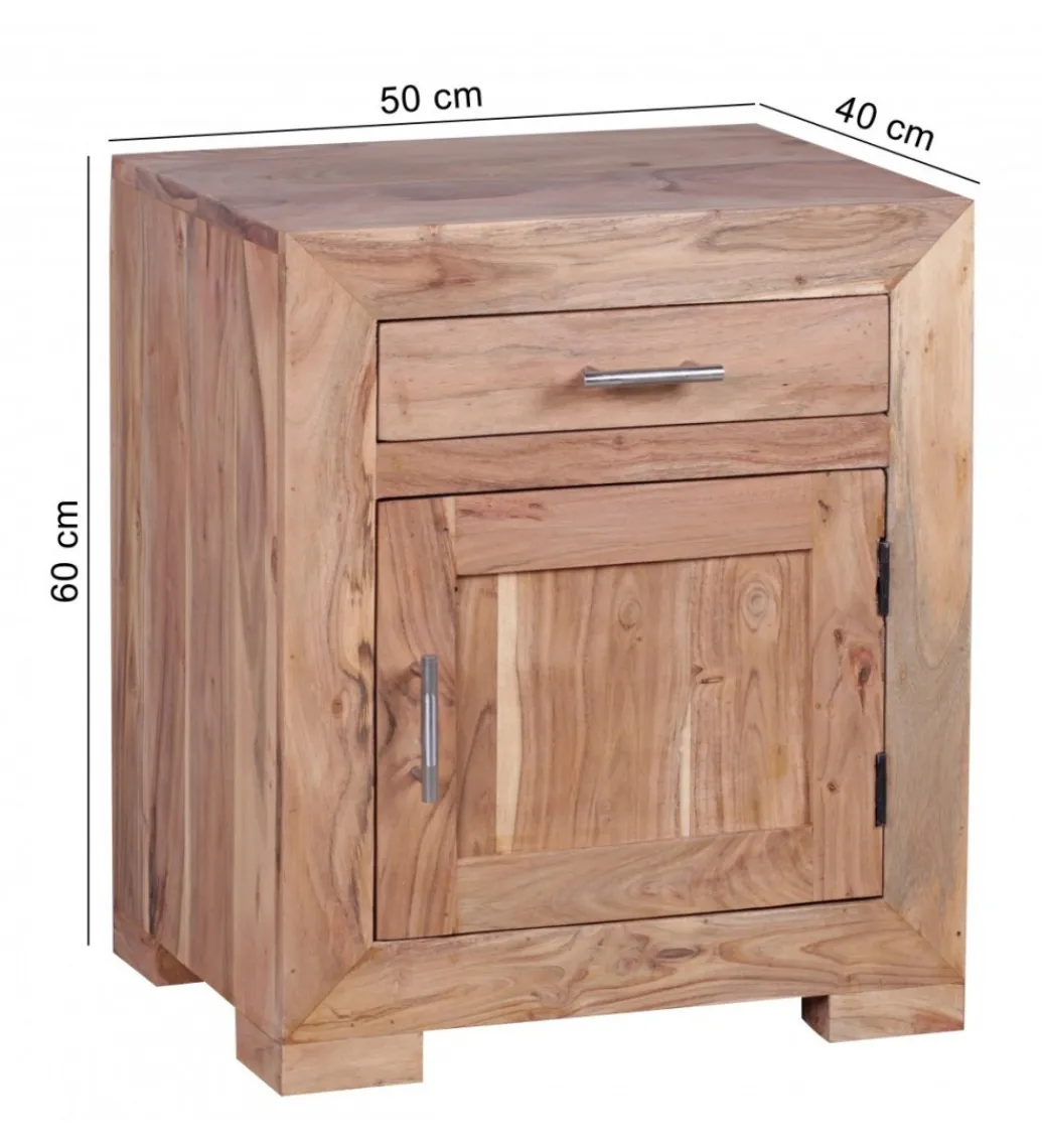 WOHNLING, GERMANY Szafka nocna MUMBAI 50 cm drewno akacja