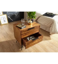 WOHNLING, GERMANY Szafka nocna NISHAN 60 cm drewno sheeshem