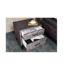 Invicta Interior Szafka nocna OLIWIA 46 cm ciemnoszara