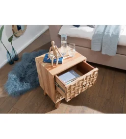 WOHNLING, GERMANY Szafka nocna REWA 44 cm drewno akacja