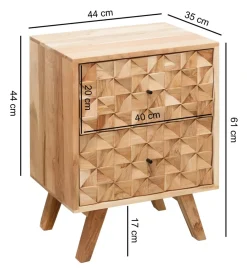 WOHNLING, GERMANY Szafka nocna REWA 44 cm drewno akacja