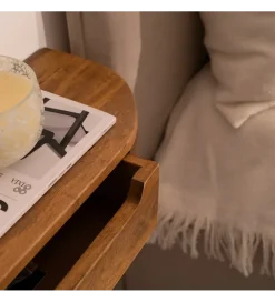 Zona-Design Szafka nocna RUKNO 50 cm drewno mango brązowa