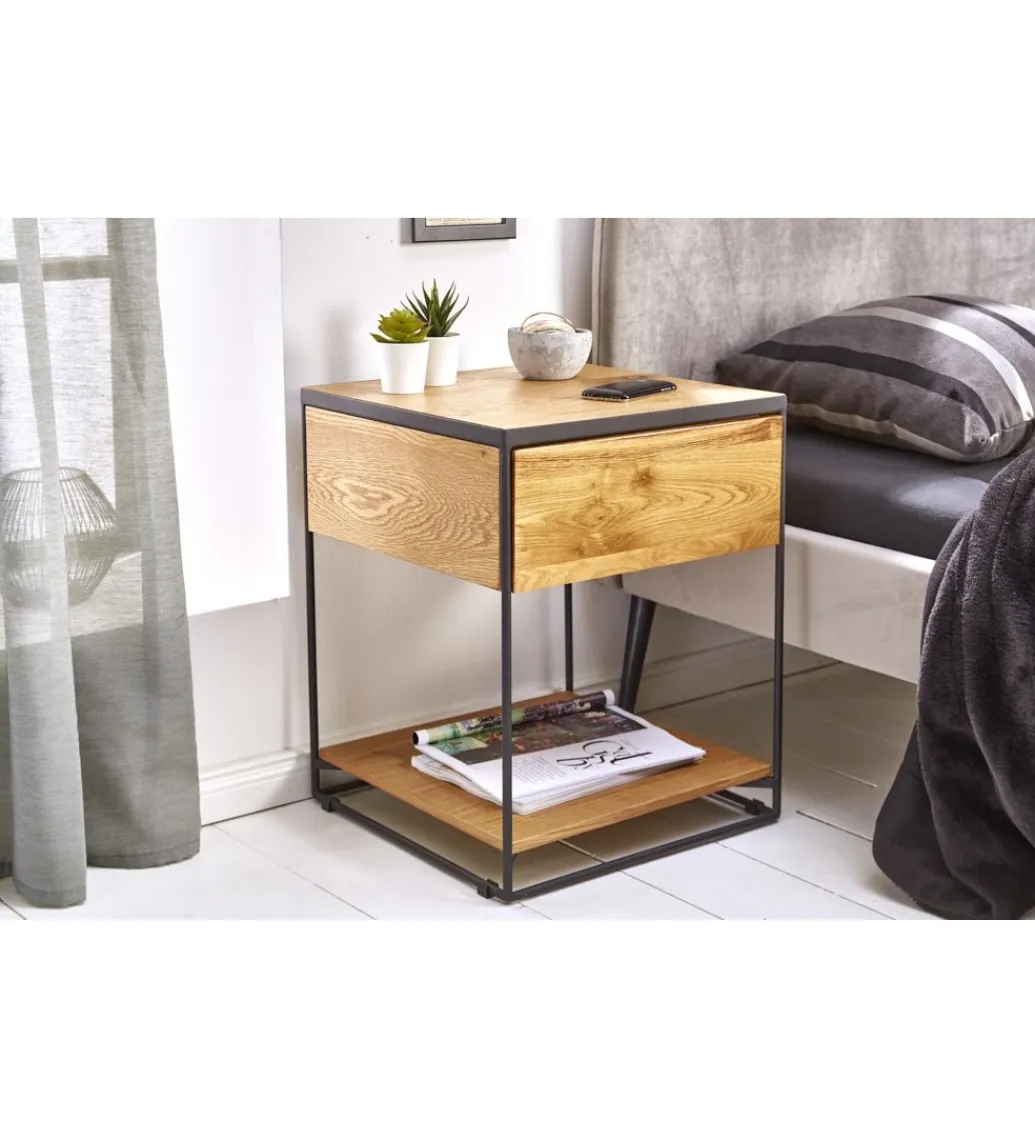 Invicta Interior - przedsprzedaż Szafka nocna Scorpion 40 cm dąb dziki