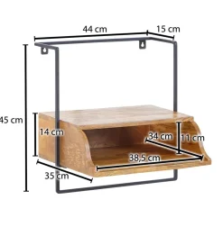 WOHNLING, GERMANY Szafka nocna wisząca BARIKA 44 cm drewno mango brąz