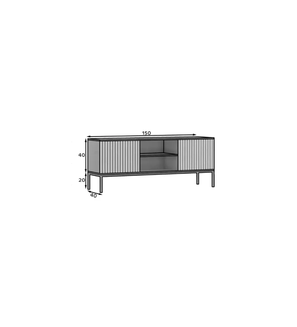 ELTAP Szafka RTV MEORATI 150 cm w optyce dąb artisan