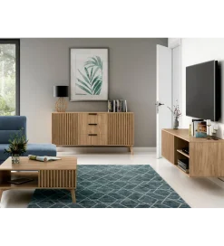 ELTAP Szafka RTV wisząca ENTSIAN 150 cm w optyce dąb artisan