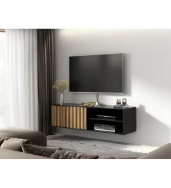 ELTAP Szafka RTV wisząca MEORATI 150 cm w optyce dąb artisan
