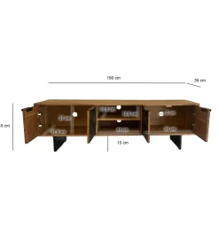 WOHNLING, GERMANY Szafka RTV WOHNLING 150 cm drewno akacja