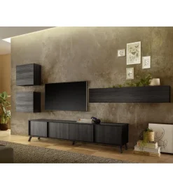 MCA Linia Włoska Szafka wisząca CITY 138 cm czarna