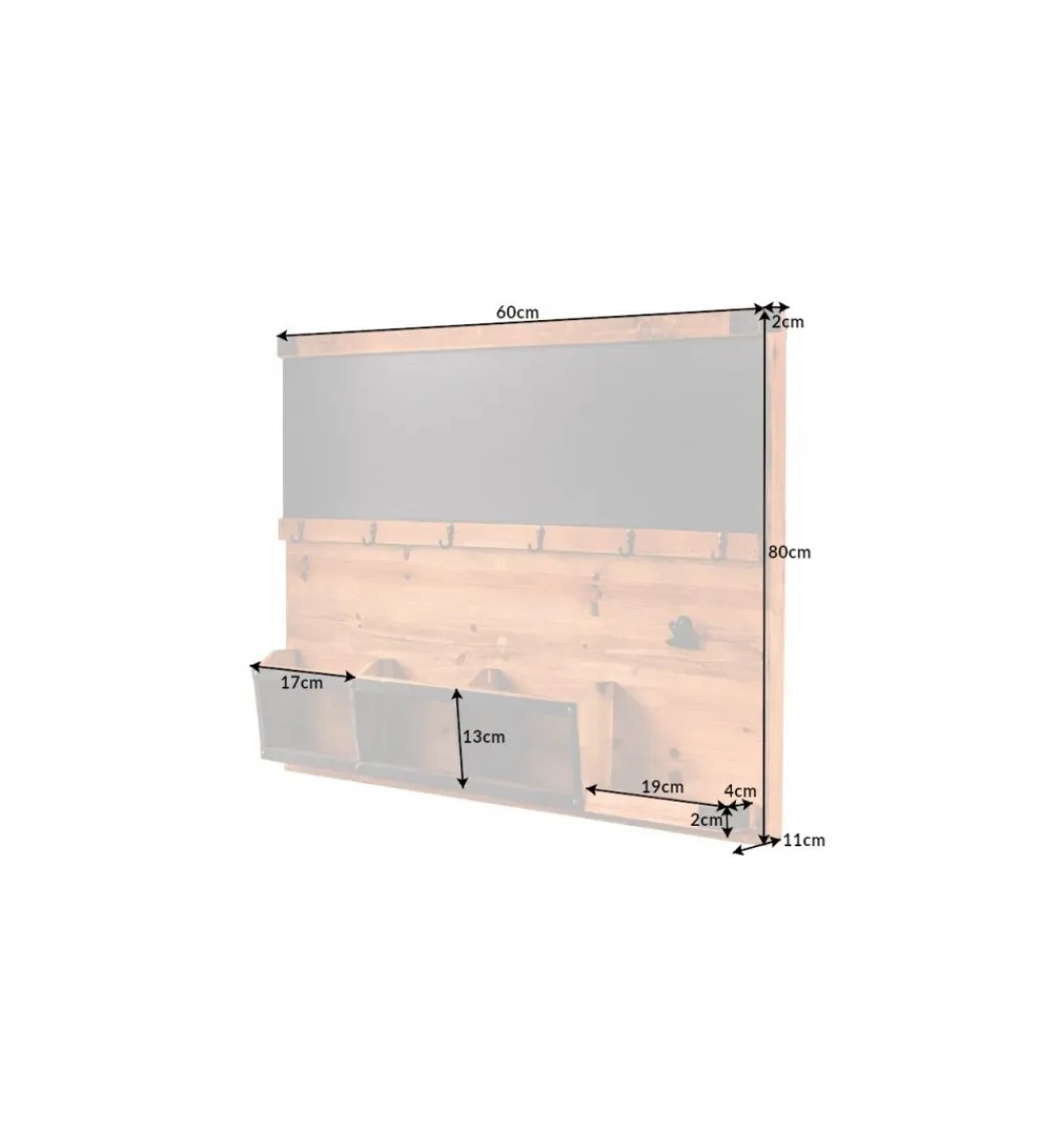 Invicta Interior Tablica ścienna RETAGIO 80 cm drewno jodła