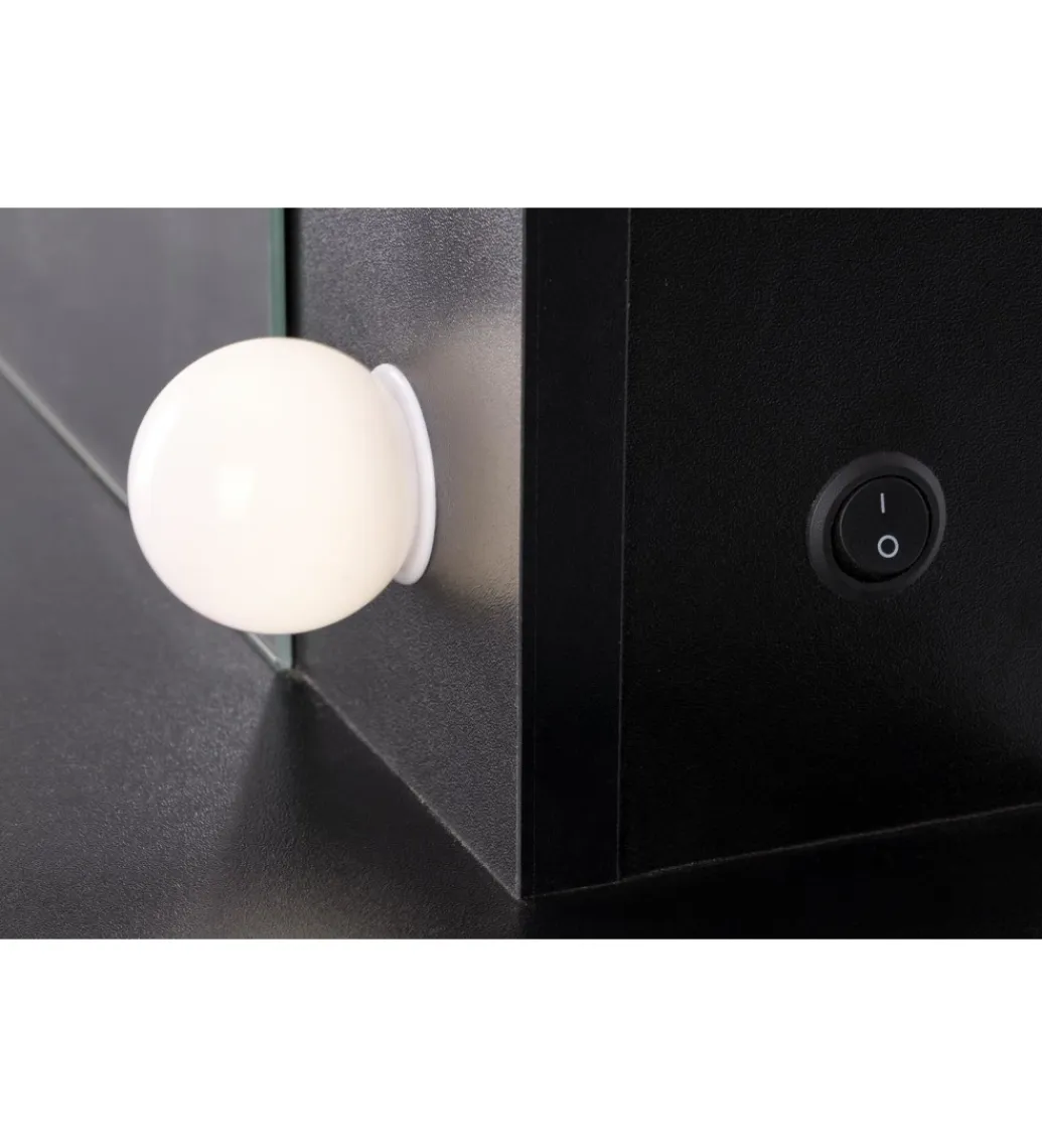 Halmar Toaletka HOLLYWOOD XL 120 cm czarna z oświetleniem LED