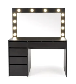 Halmar Toaletka HOLLYWOOD XL 120 cm czarna z oświetleniem LED