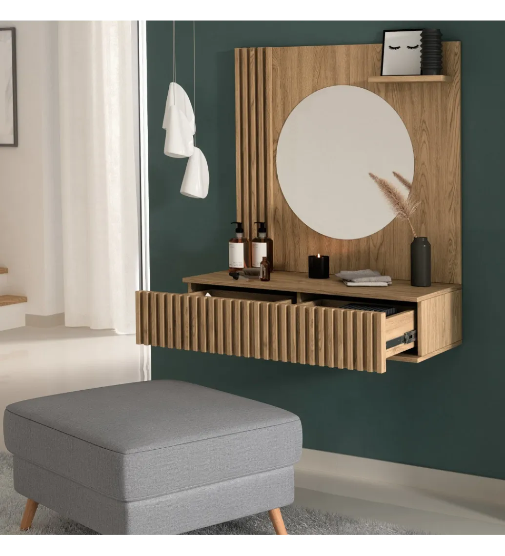 ELTAP Toaletka wisząca ENTSIAN 85 cm w optyce dąb artisan
