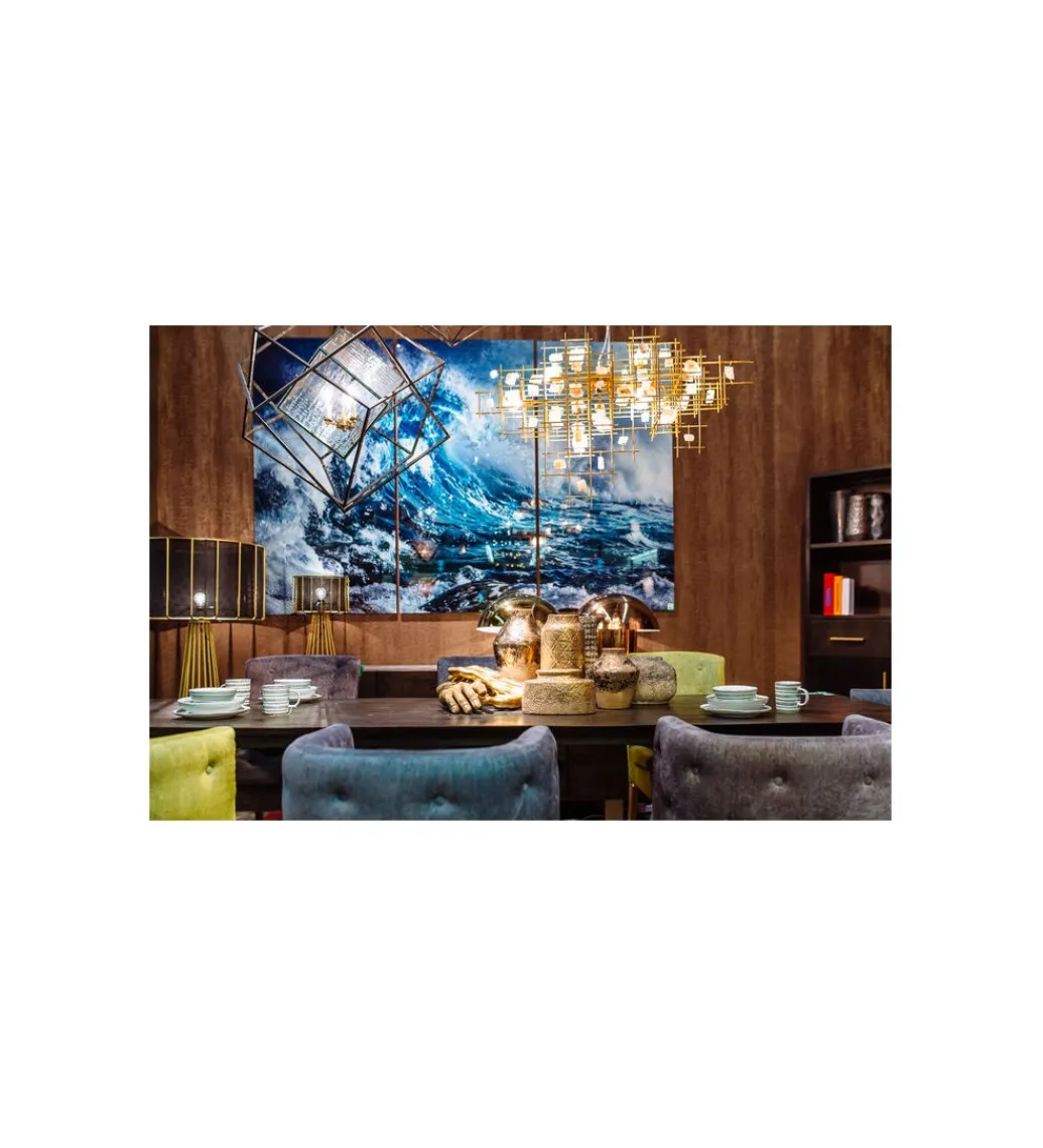 KDesign Tryptyk obraz WAVE 160 x 240 cm szklany