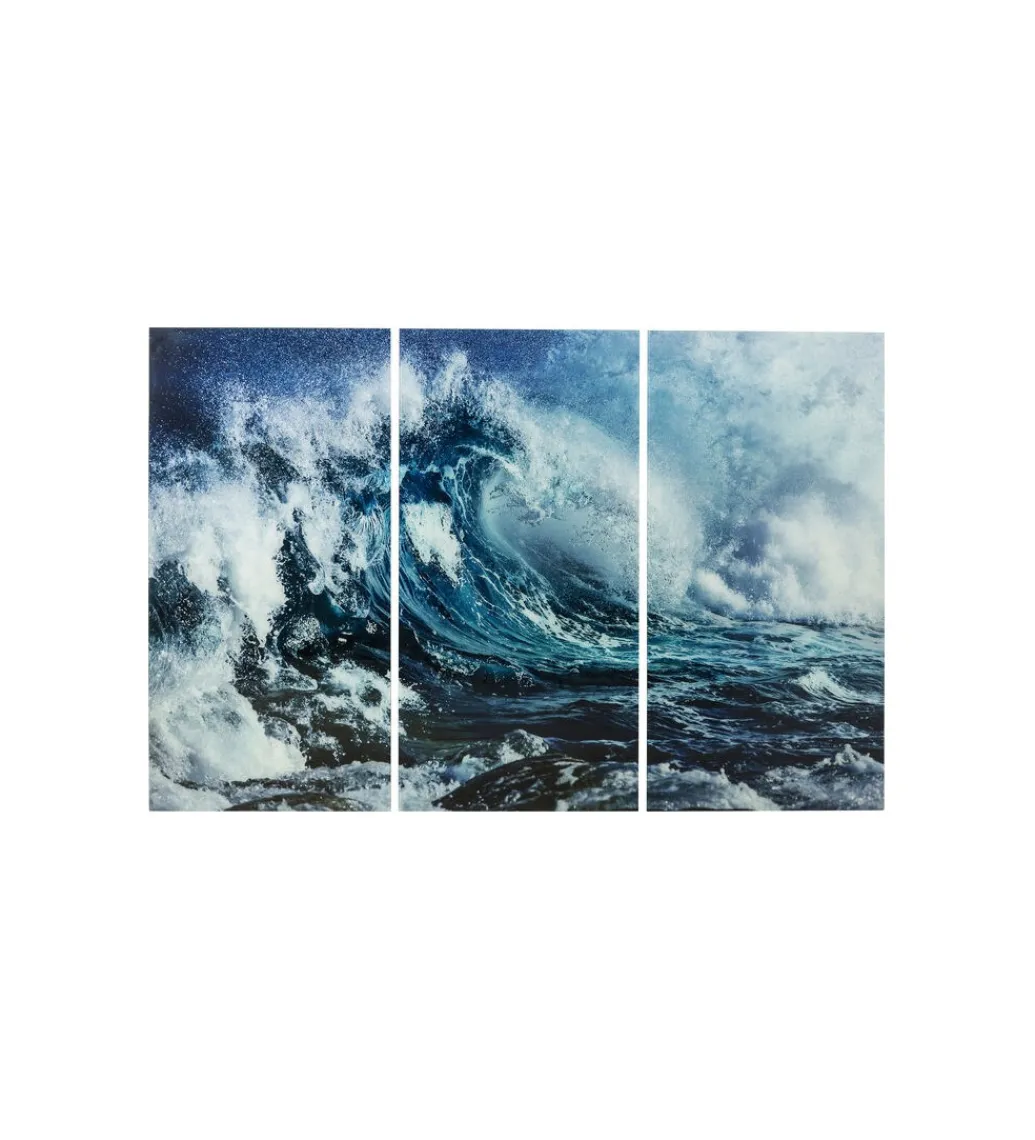 KDesign Tryptyk obraz WAVE 160 x 240 cm szklany