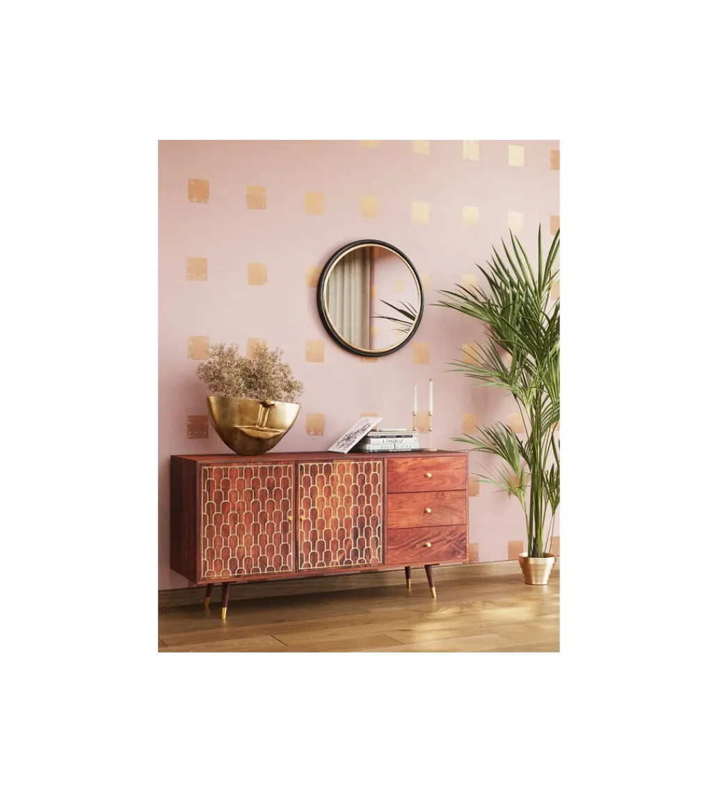 KDesign Wazon HALF FACE 46 cm złoty
