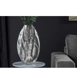 Invicta Interior Wazon ORGANIC 45 cm srebrny