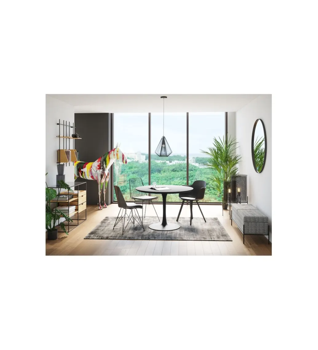 KDesign Wazon ROULETTE 41 cm czarno biały szklany