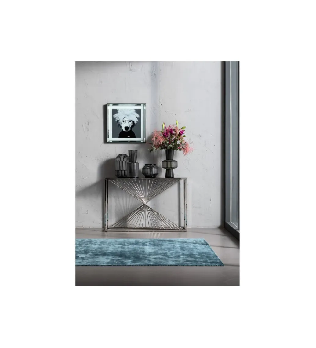 KDesign Wazon ROULETTE 41 cm czarno biały szklany