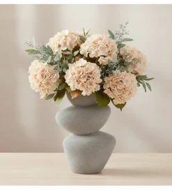 Exclusivas Wazon SARVADO 36 cm piaskowy biały