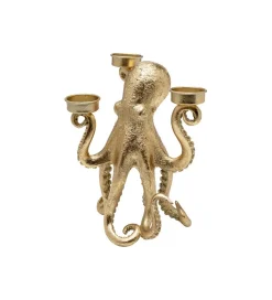 KDesign Świecznik OCTOPUS 23 cm złoty