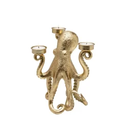KDesign Świecznik OCTOPUS 23 cm złoty