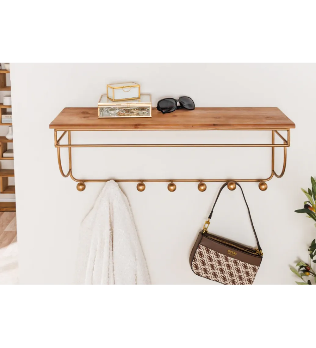 Invicta Interior - przedsprzedaż Wieszak ścienny HERITAGE 80 cm drewno sosna