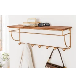 Invicta Interior - przedsprzedaż Wieszak ścienny HERITAGE 80 cm drewno sosna