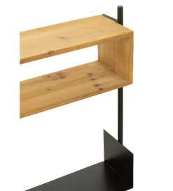 J-Line Wieszak ścienny TINA 130 cm drewno jodła czarny