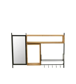J-Line Wieszak ścienny TINA 130 cm drewno jodła czarny