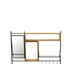 J-Line Wieszak ścienny TINA 130 cm drewno jodła czarny