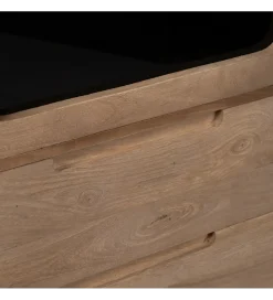 Zona-Design Witryna BURNIE 107 cm ze szklanymi drzwiami z drewno mango