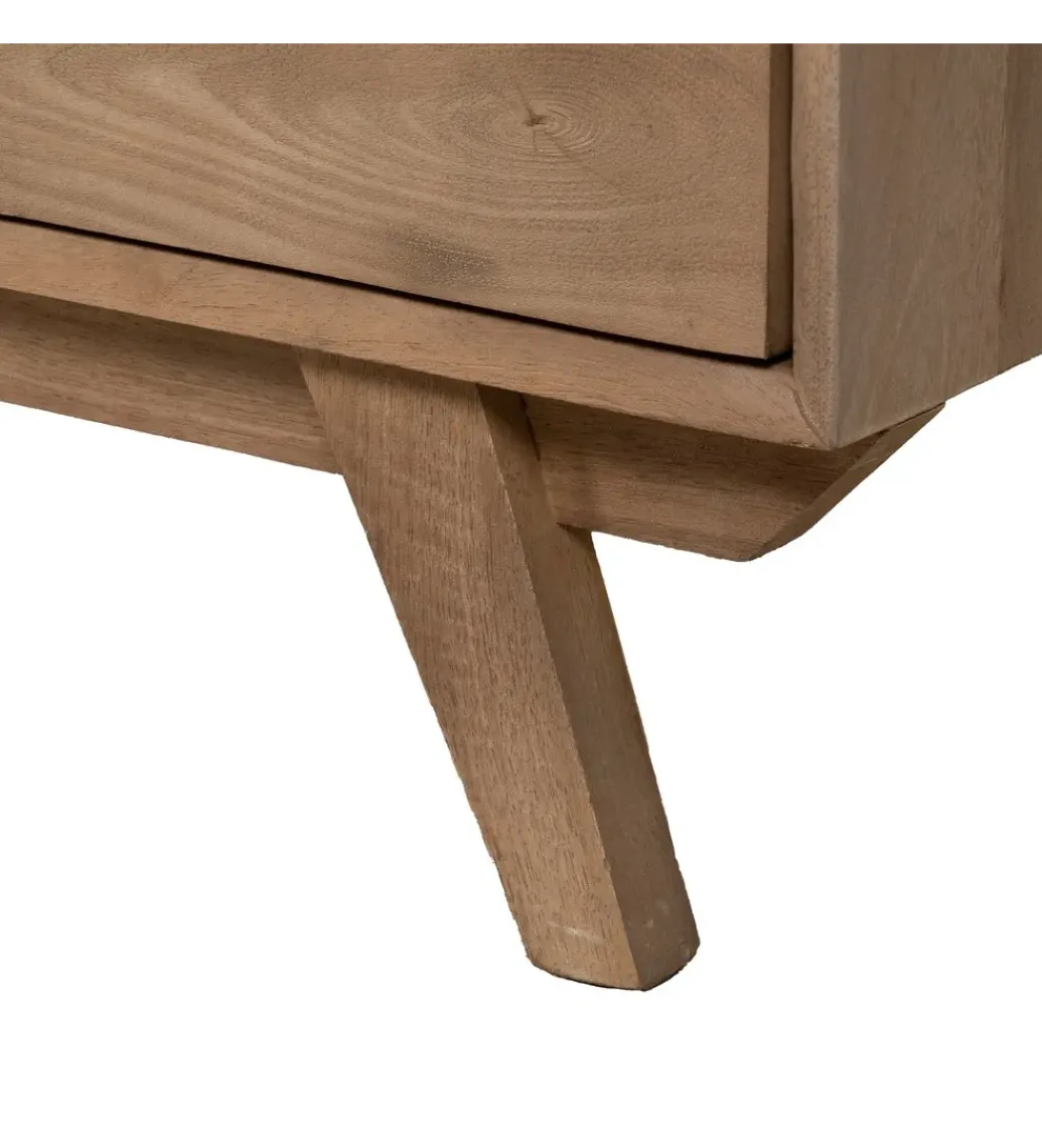 Zona-Design Witryna BURNIE 107 cm ze szklanymi drzwiami z drewno mango
