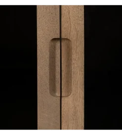 Zona-Design Witryna BURNIE 107 cm ze szklanymi drzwiami z drewno mango