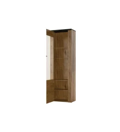 Helvetia Witryna LARONA 65 Cm O Wybarwieniu Satin Nussbaum z kolorem Touchwood