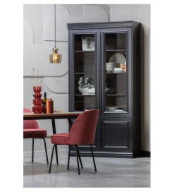 WOOOD Witryna ORGANIZE 215 cm drewno sosna czarny mat