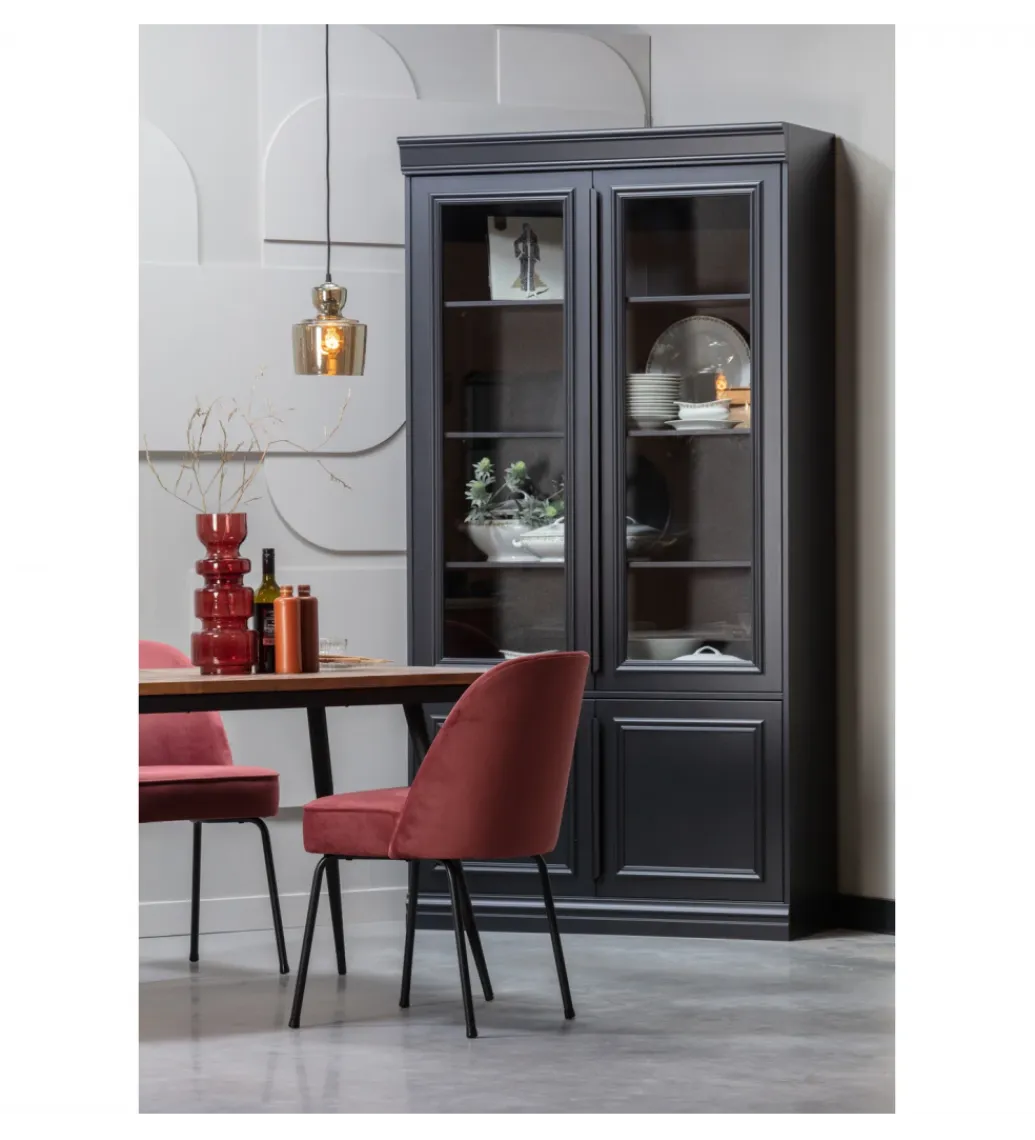 WOOOD Witryna ORGANIZE 215 cm drewno sosna czarny mat