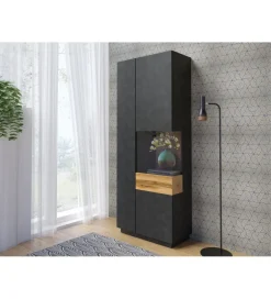 Helvetia Witryna SILKE 80 Cm Antracytowa Z Dodatkiem Koloru Dąb Wotan