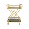 KARE Wózek do serwowania Trolley Piramids 65 cm złoty
