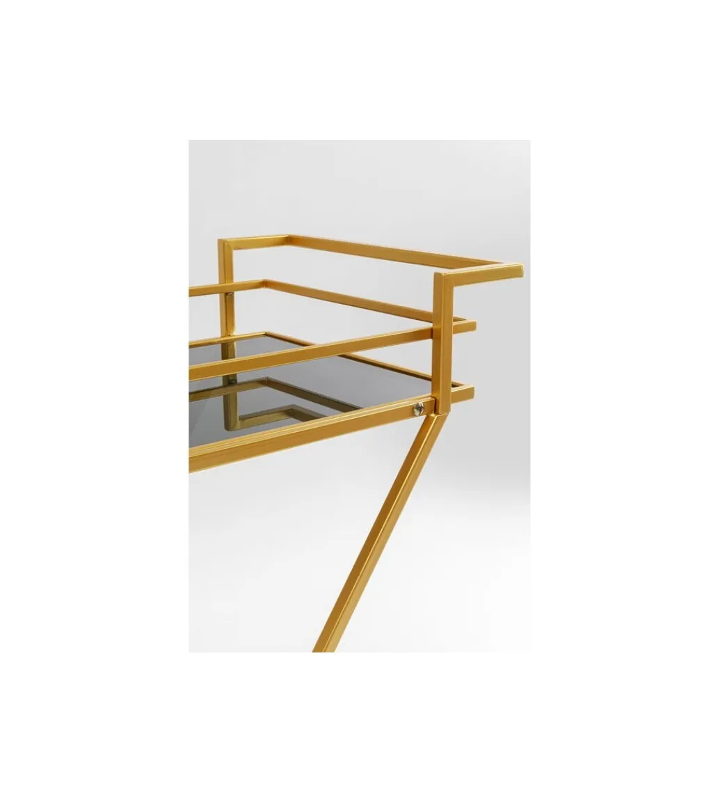 KARE Wózek do serwowania Trolley Piramids 65 cm złoty