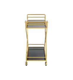 KARE Wózek do serwowania Trolley Piramids 65 cm złoty