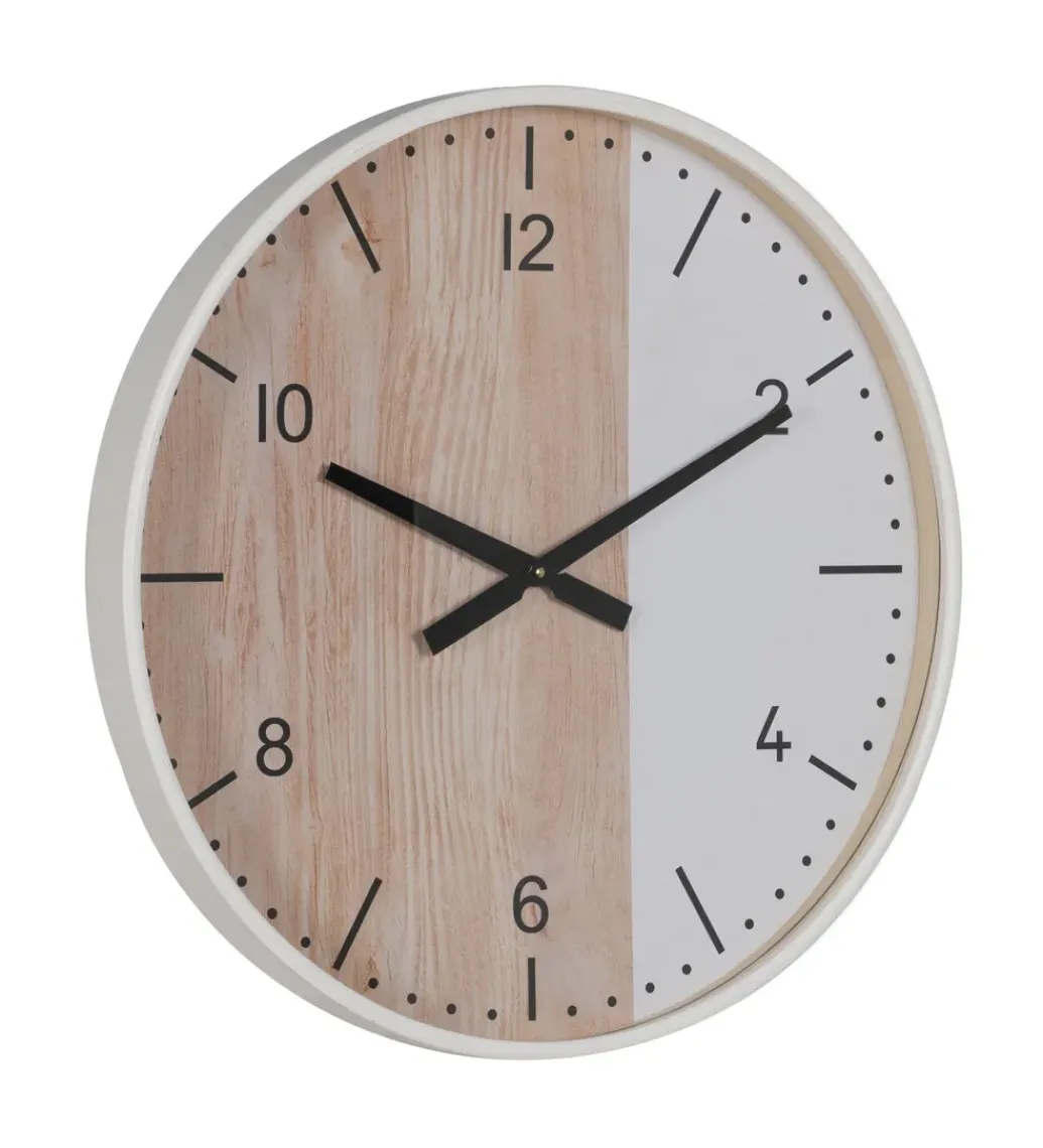 Zona-Design Zegar KUMINA 60 cm naturalny biały