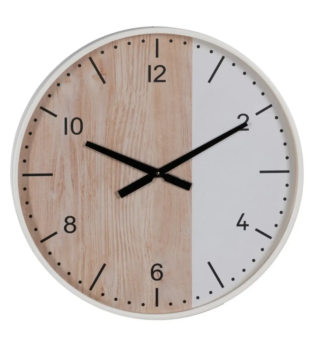 Zona-Design Zegar KUMINA 60 cm naturalny biały