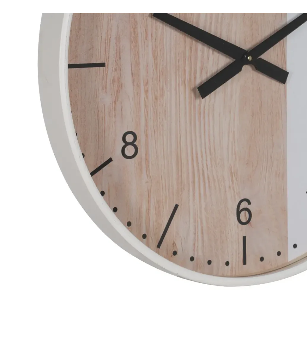 Zona-Design Zegar KUMINA 60 cm naturalny biały