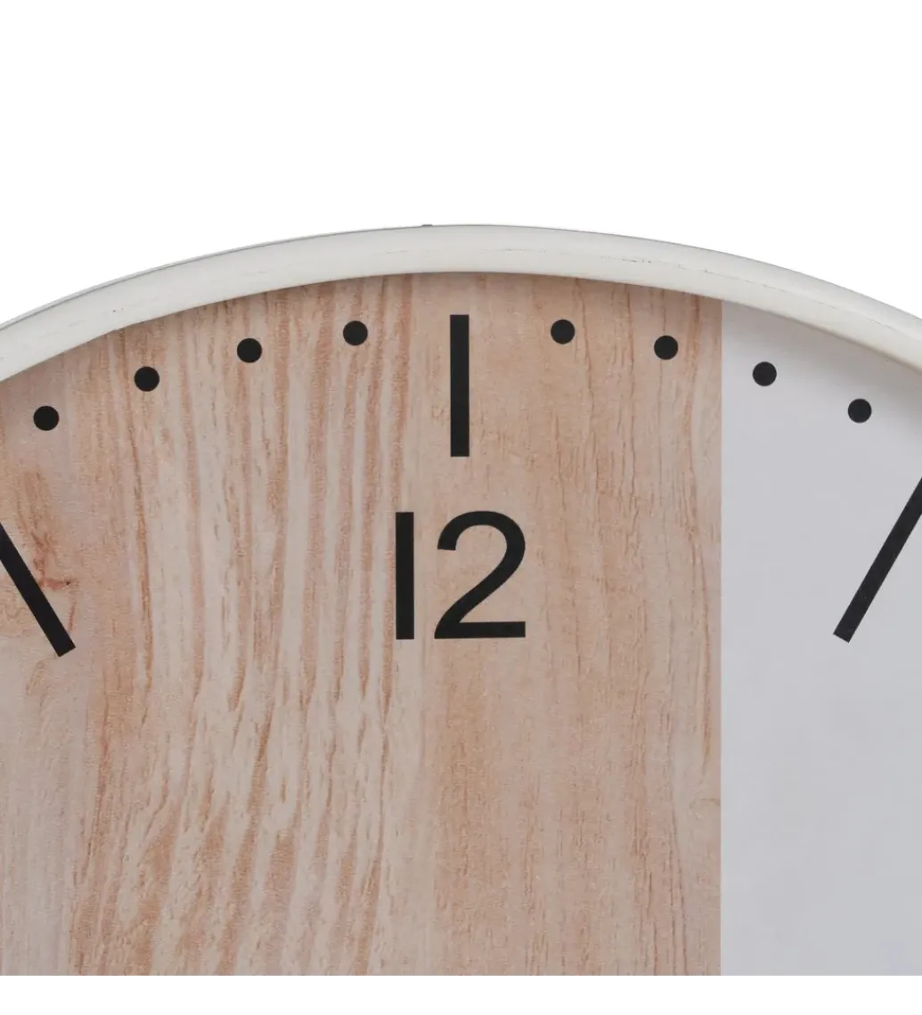 Zona-Design Zegar KUMINA 60 cm naturalny biały