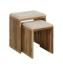 Zona-Design Zestaw 2 ławek BELLAMONTE 50 cm 41 cm drewno teak