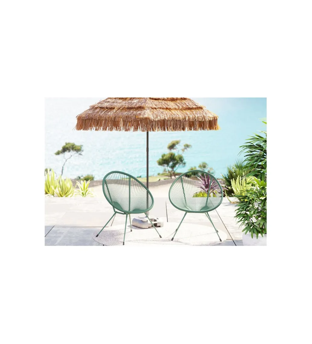KARE Zestaw 2 foteli ACAPULCO mono zielony