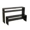 J-Line Zestaw 2 konsol SHELFY 130 i 118 cm drewno teak czarna
