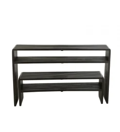 J-Line Zestaw 2 konsol SHELFY 130 i 118 cm drewno teak czarna